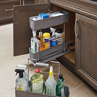 Cleaning just got easier with the Sink Base Cleaning Caddy. Available as an accessory to the Sink Base SuperCabinet™, this portable caddy allows you to store all your cleaning essentials and travel from room to room with everything you need at your fingertips.